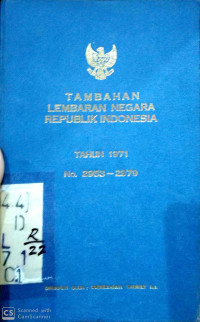 Tambahan Lembaran Negara Republik Indonesia tahun 1971 No 2958-2979