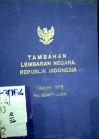 Tambahan Lembaran Negara Republik Indonesia