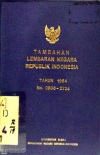 Tambahan Lembaran Negara Republik Indonesia tahun 1964 no 2606-2724