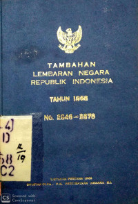 Tambahan lembaran negara Republik Indonesia tahun 1968 no 2846- 2879