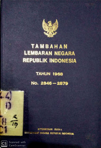 Tambahan lembaran Negara republik Indonesia tahun 1968 no 2846-2879