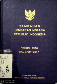 Tambahan Lemabaran Negara Republik Indonesia 1966 no 2796-2815