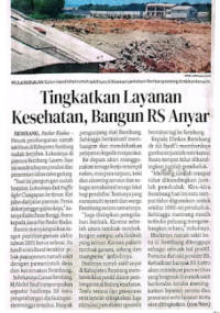 Tingkatkan Layanan Kesehatan Bangun RS Anyar
